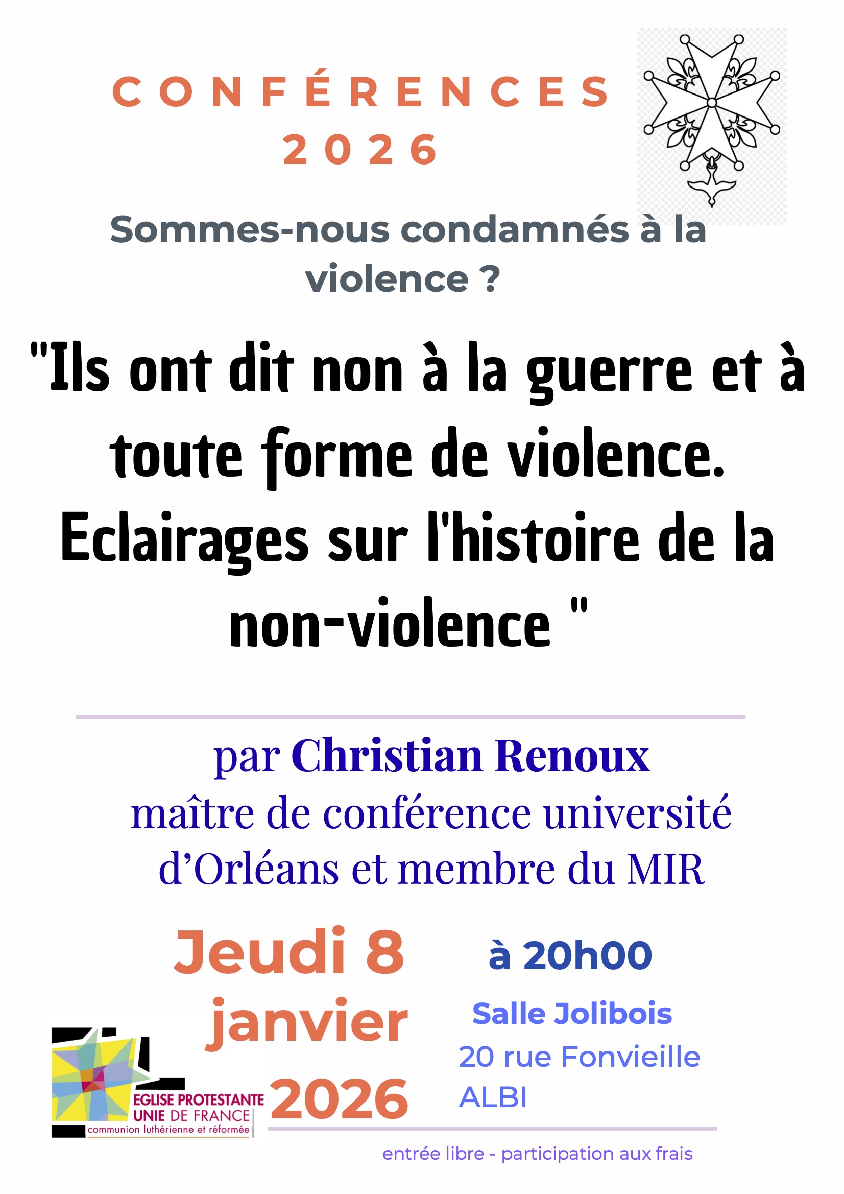 Conference de C. Renoux sur la non-violence